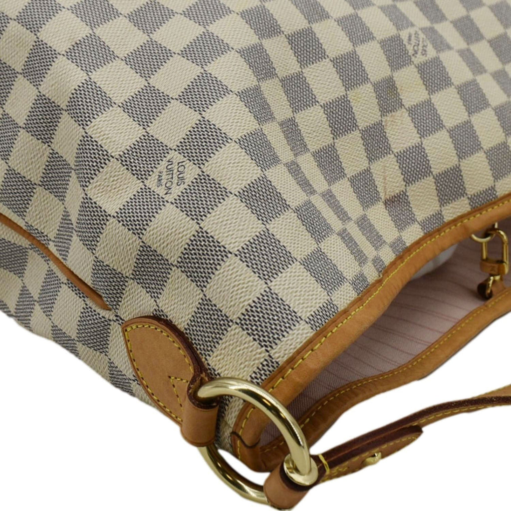 LOUIS VUITTON Delightful MM Damier Azur Hobo Shoulder Bag White