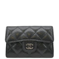 Chanel Flap Quilted Caviar Leather Card Holder Black
