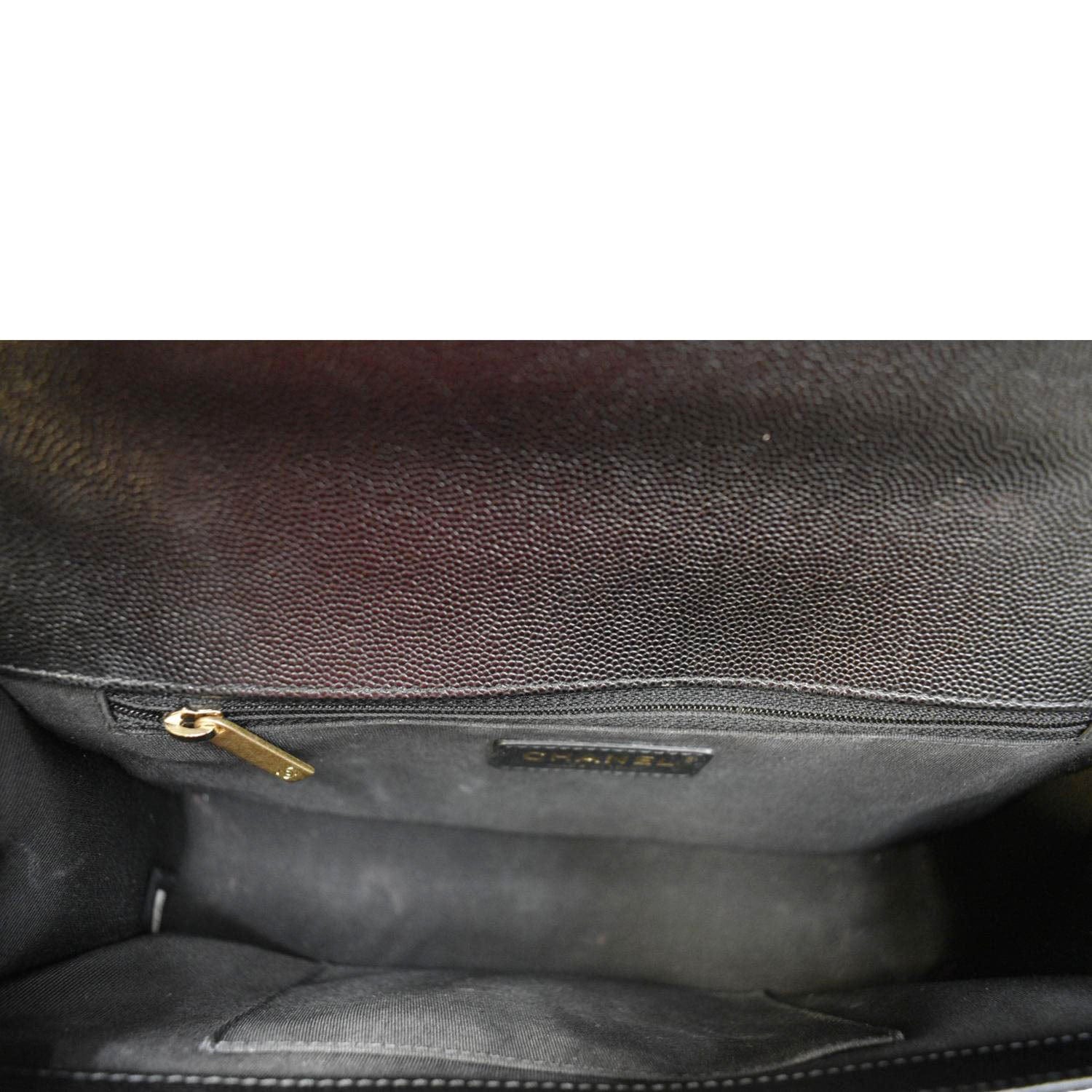 Chanel Medium Boy Flap Caviar Quilted Leather Shoulder Bag Black