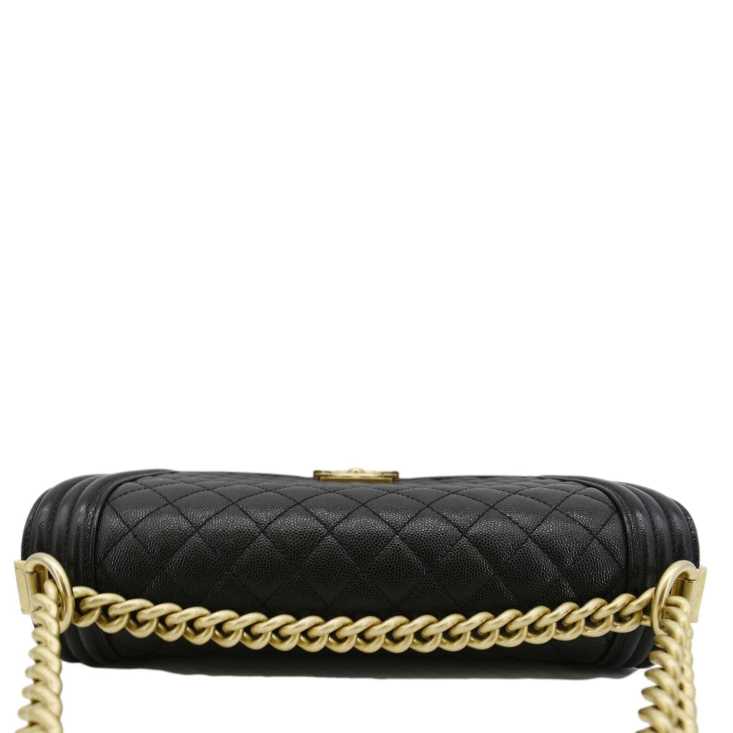 Chanel Medium Boy Flap Caviar Quilted Leather Shoulder Bag Black