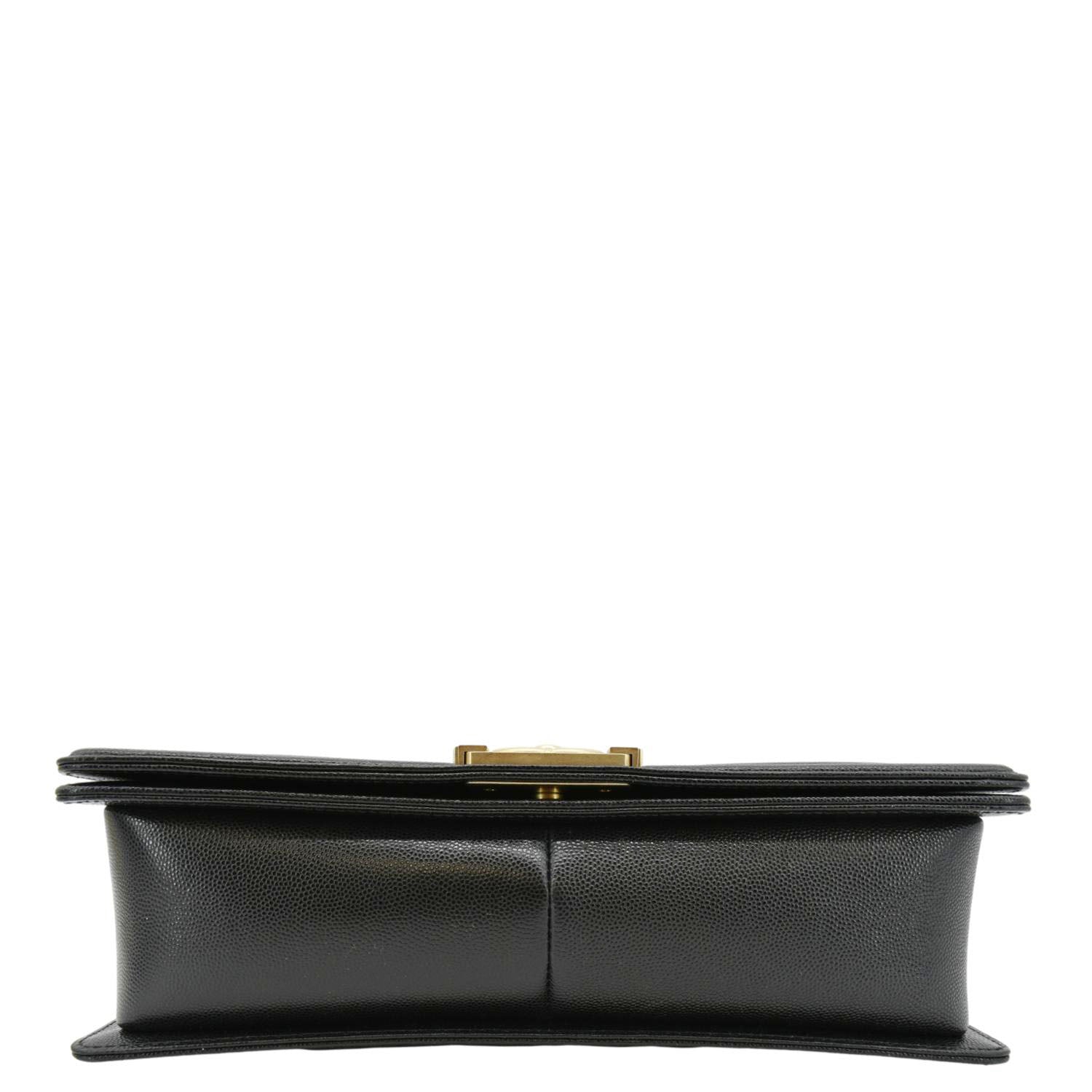 Chanel Medium Boy Flap Caviar Quilted Leather Shoulder Bag Black