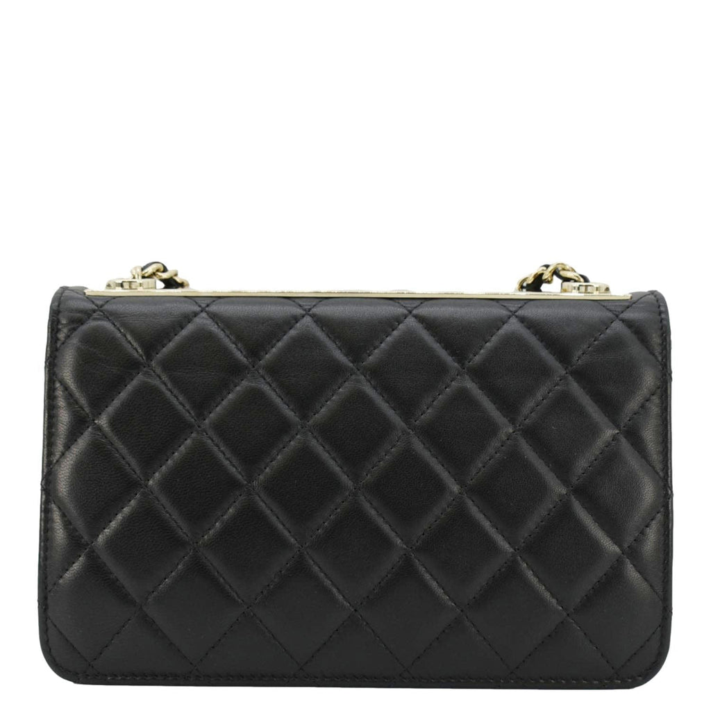 Chanel Trendy CC Lambskin Leather Wallet On Chain Crossbody Bag Black