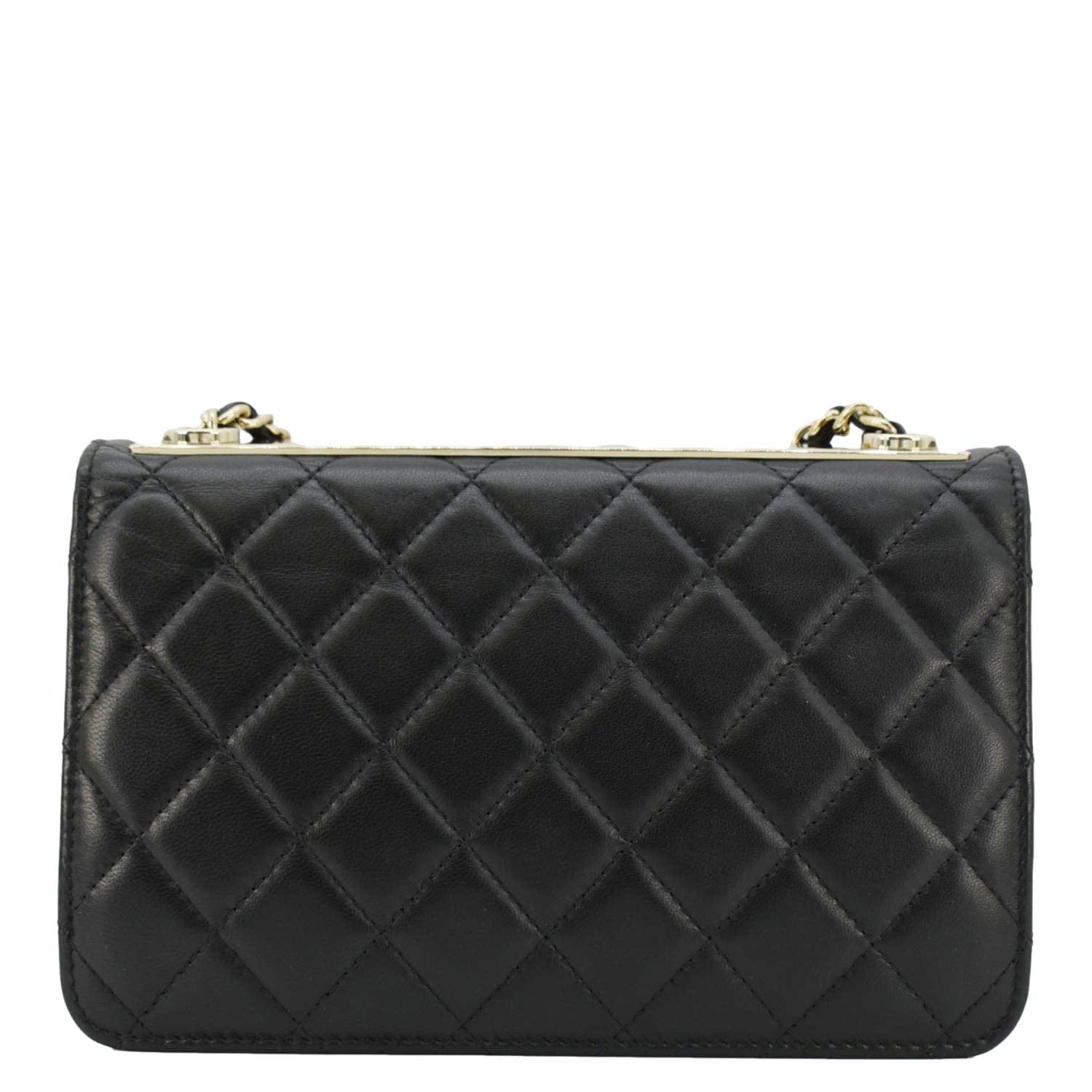 Chanel Trendy CC Lambskin Leather Wallet On Chain Crossbody Bag Black