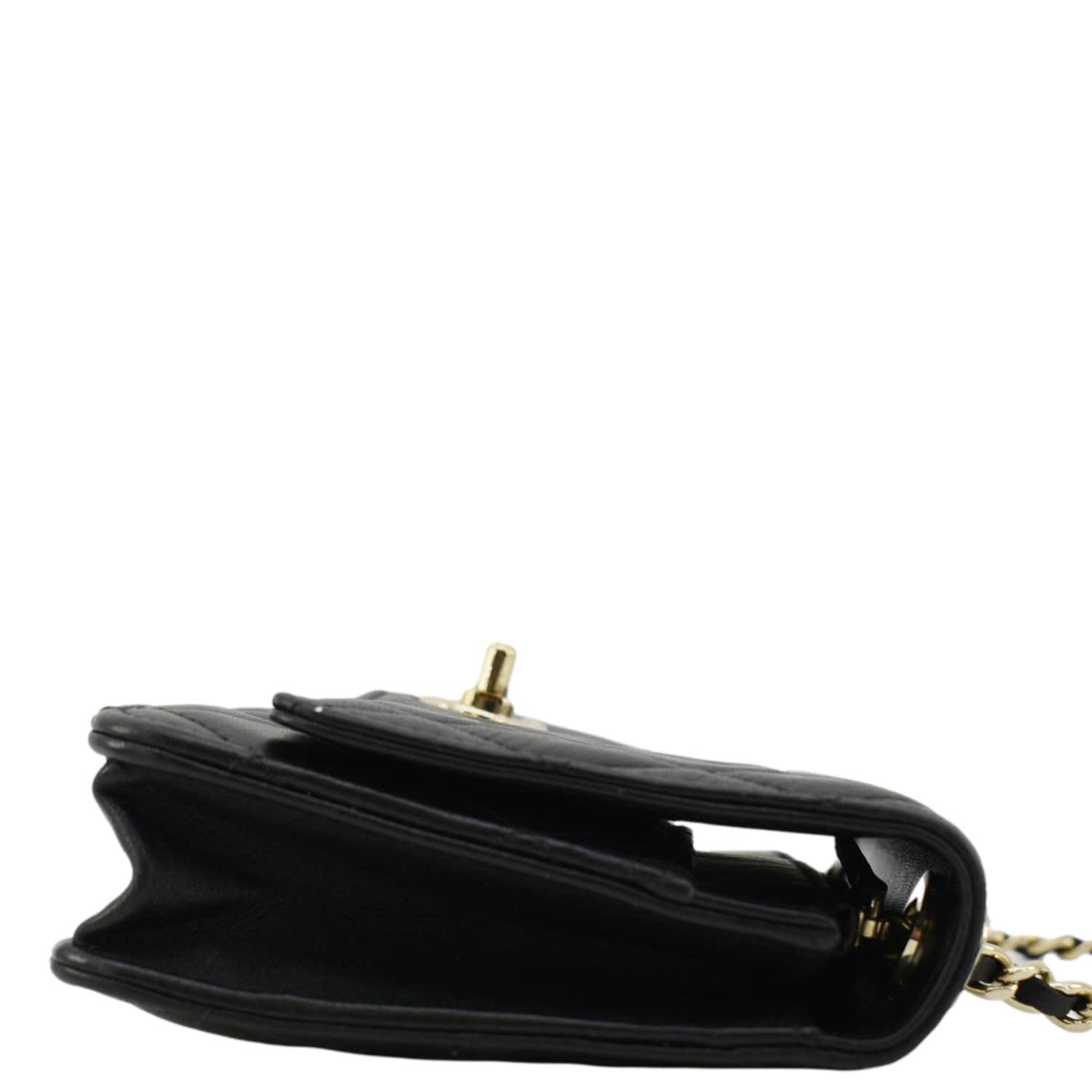 Chanel Trendy CC Lambskin Leather Wallet On Chain Crossbody Bag Black