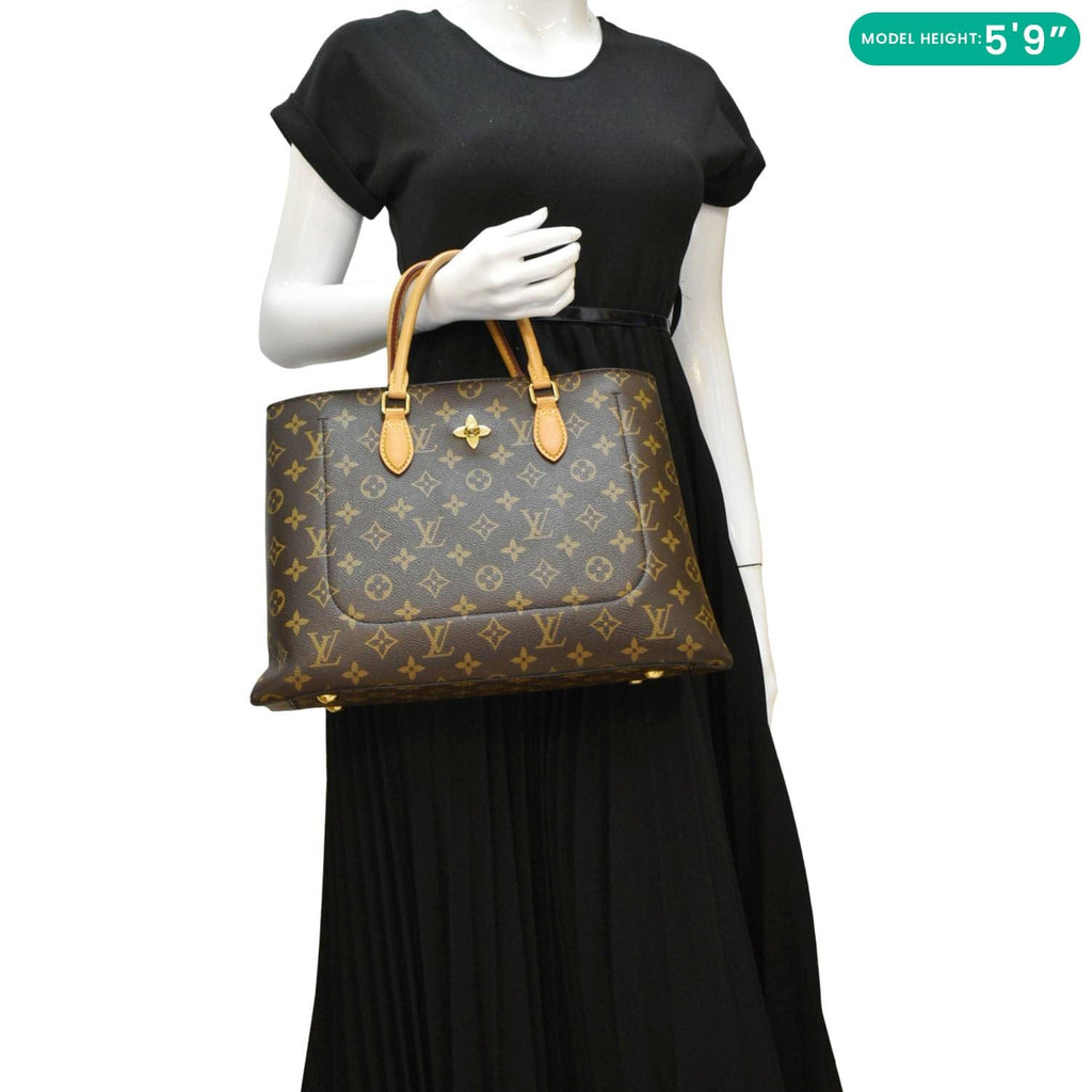 LOUIS VUITTON Flower Zipped Monogram Canvas Tote Bag Brown - RTS