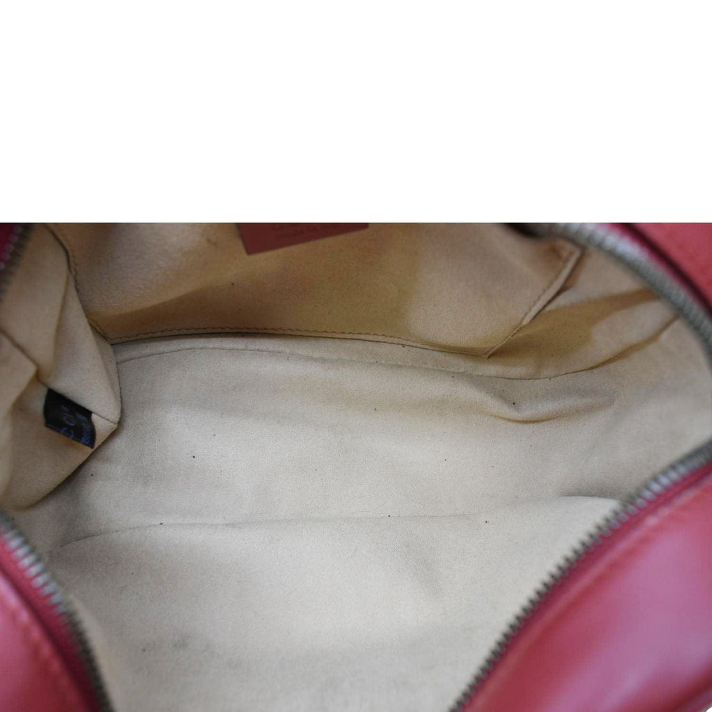 GUCCI Gucci Marmont Small Matelasse Chevron Leather Crossbody Camera Bag Red 447632
