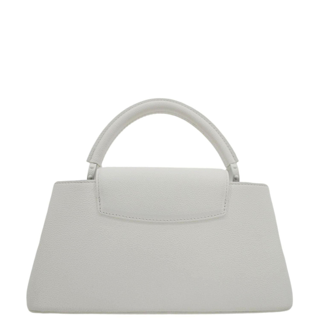 LOUIS VUITTON Capucines East-West MM Leather Crossbody Bag White