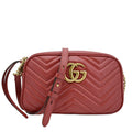 GUCCI Gucci Marmont Small Matelasse Chevron Leather Crossbody Camera Bag Red 447632