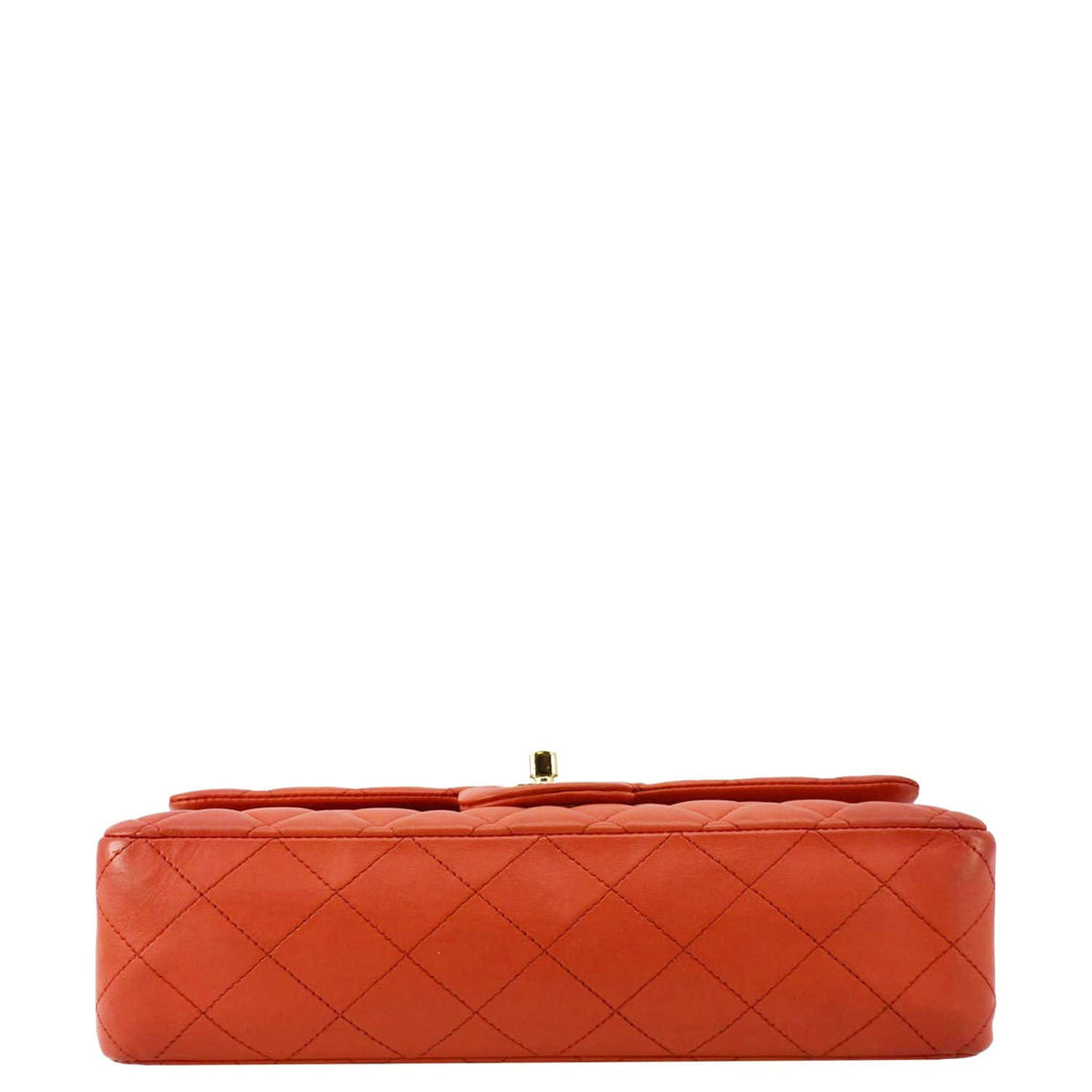 Chanel Classic Double Flap Medium Quilted Leather Shoulder Bag Red