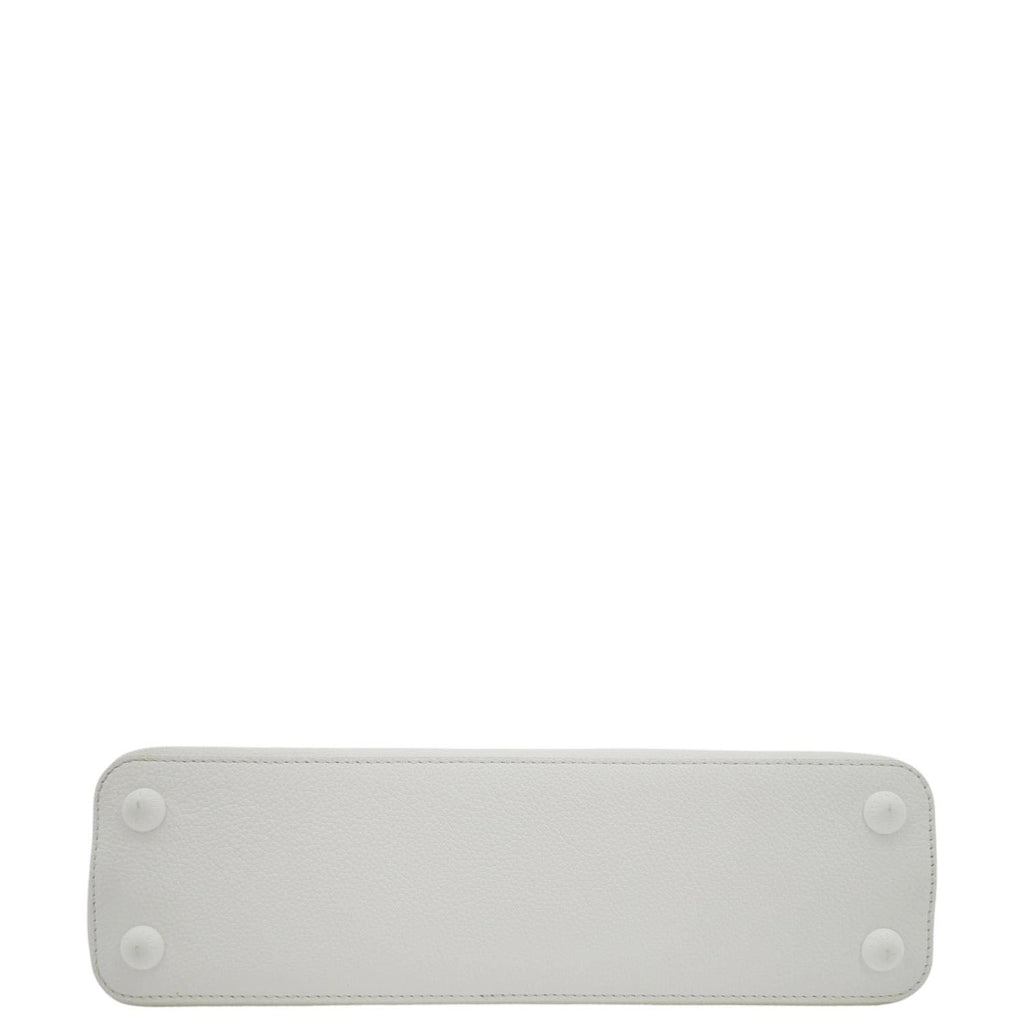 LOUIS VUITTON Capucines East-West MM Leather Crossbody Bag White