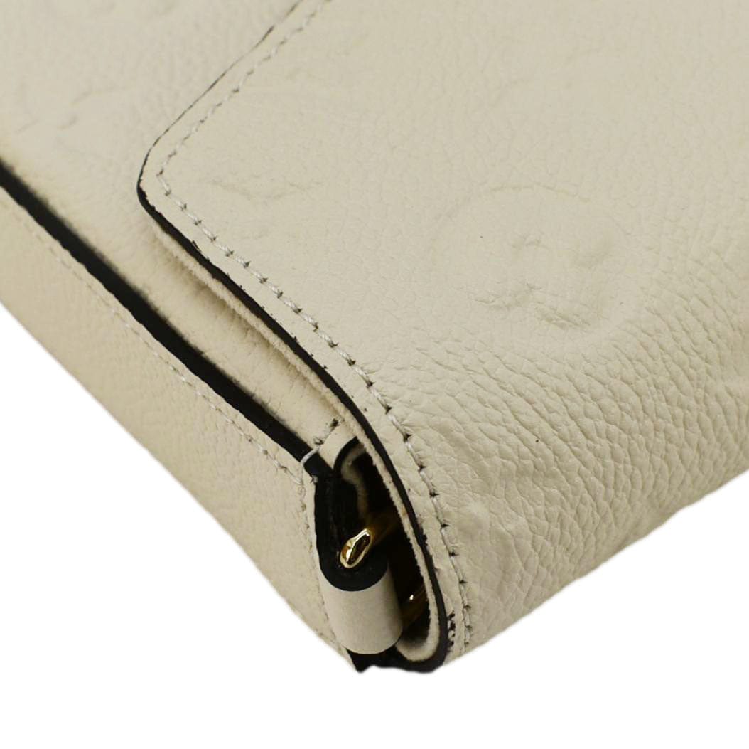 LOUIS VUITTON Felicie Pochette Empreinte Leather Crossbody Bag White