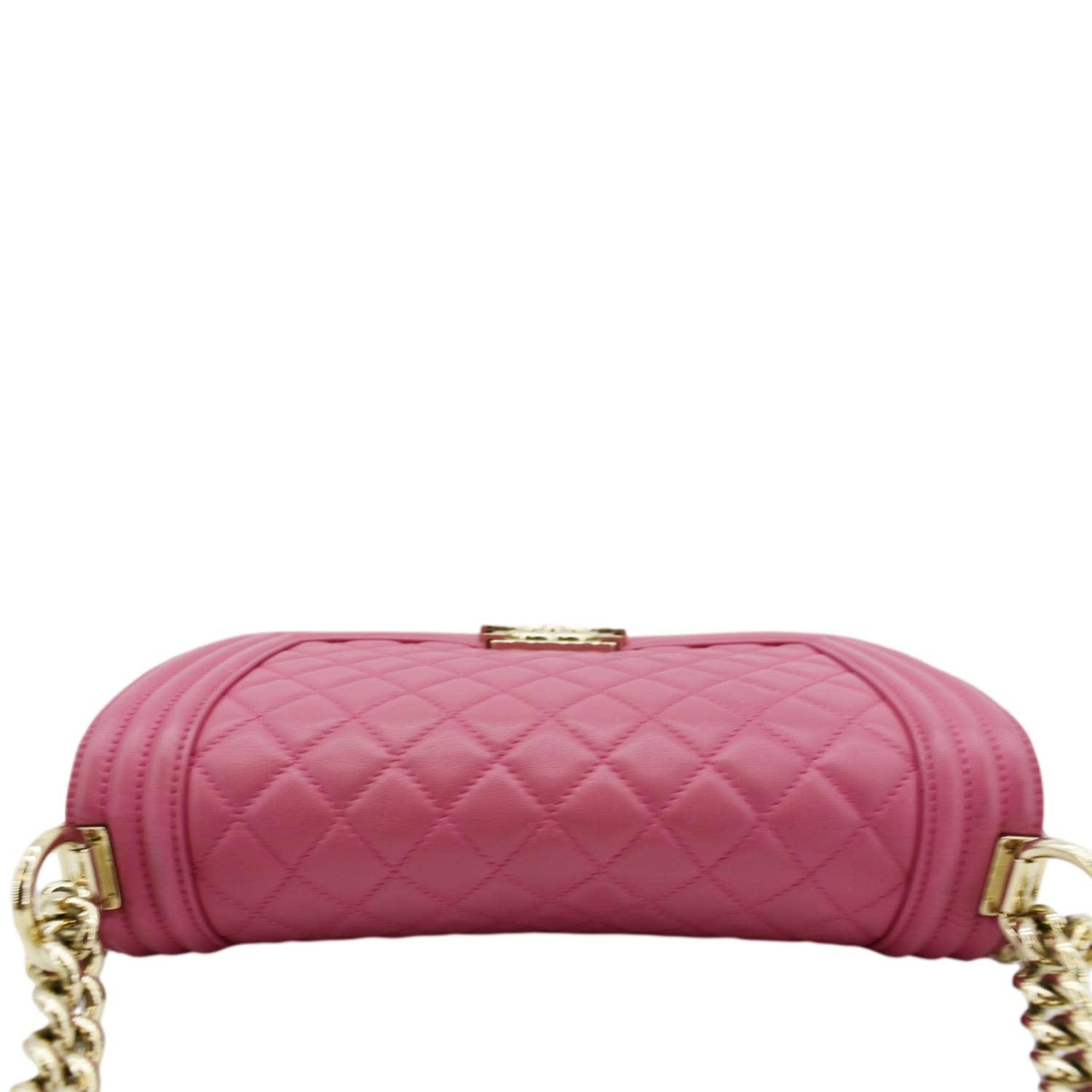 Chanel Medium Boy Flap Quilted Leather Shoulder Bag Pink