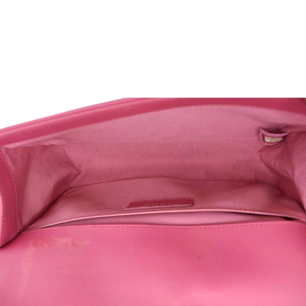 Chanel Medium Boy Flap Quilted Leather Shoulder Bag Pink