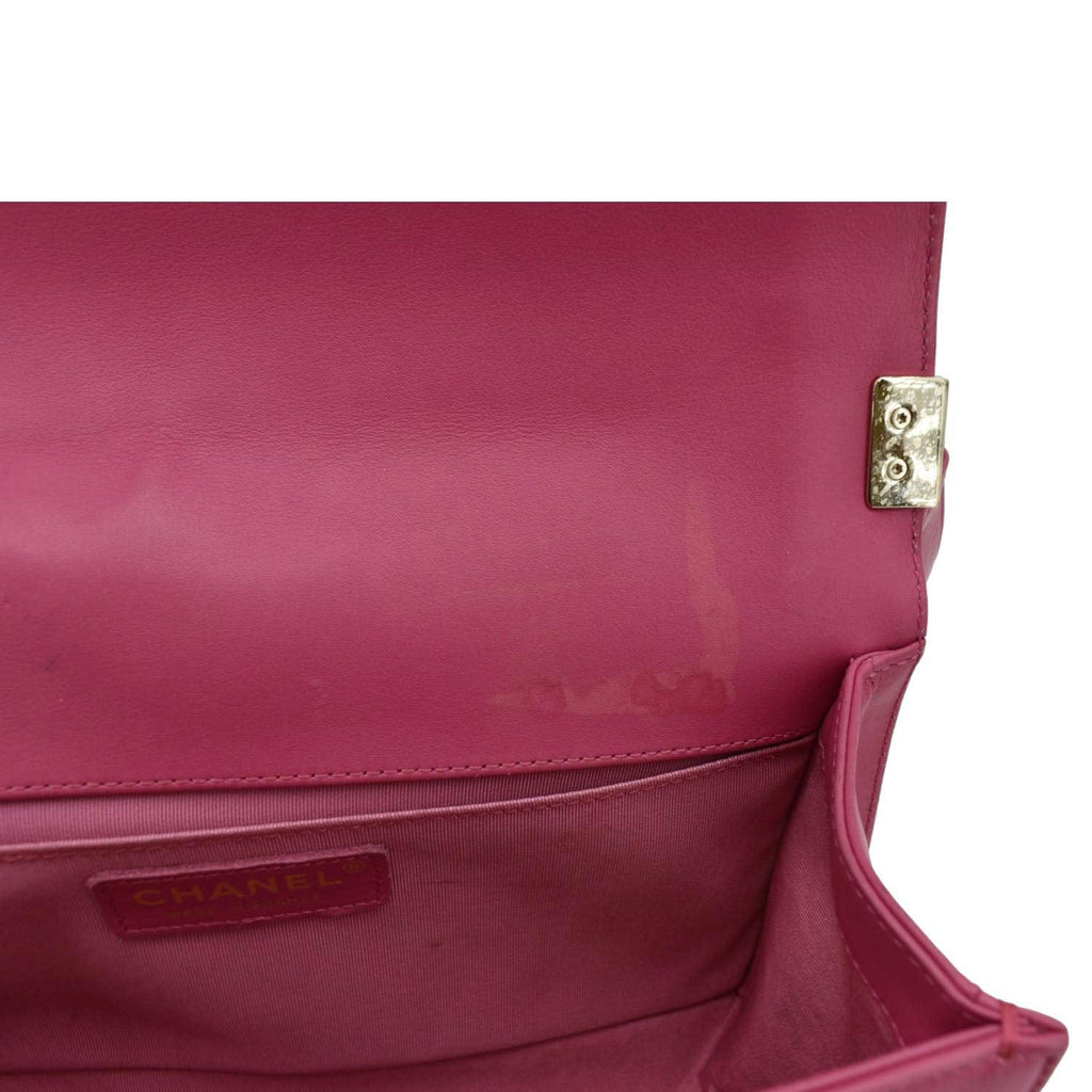 Chanel Medium Boy Flap Quilted Leather Shoulder Bag Pink