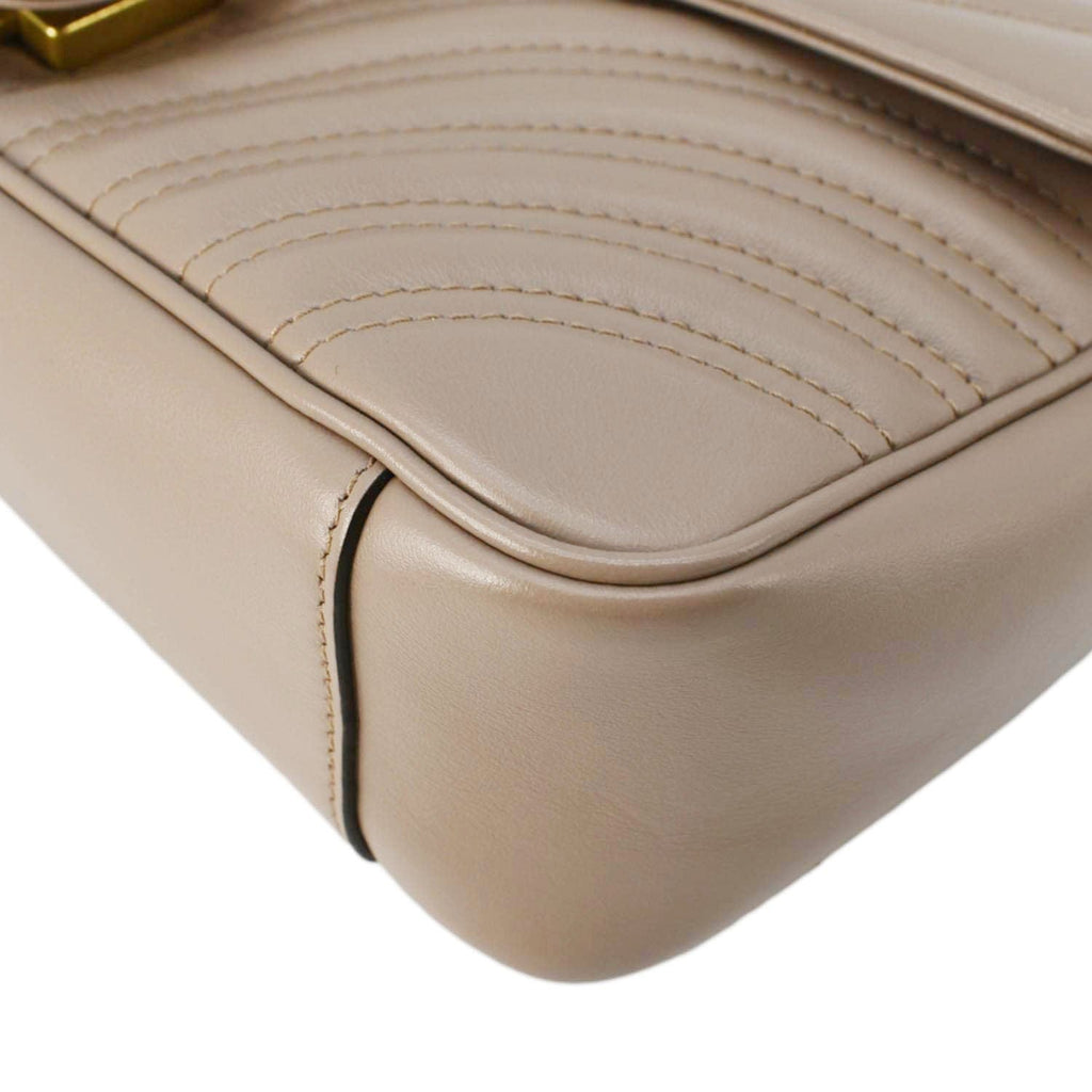 GUCCI Gucci Marmont Small Diagonal Matelasse Leather Crossbody Bag Porcelain Rose 443497