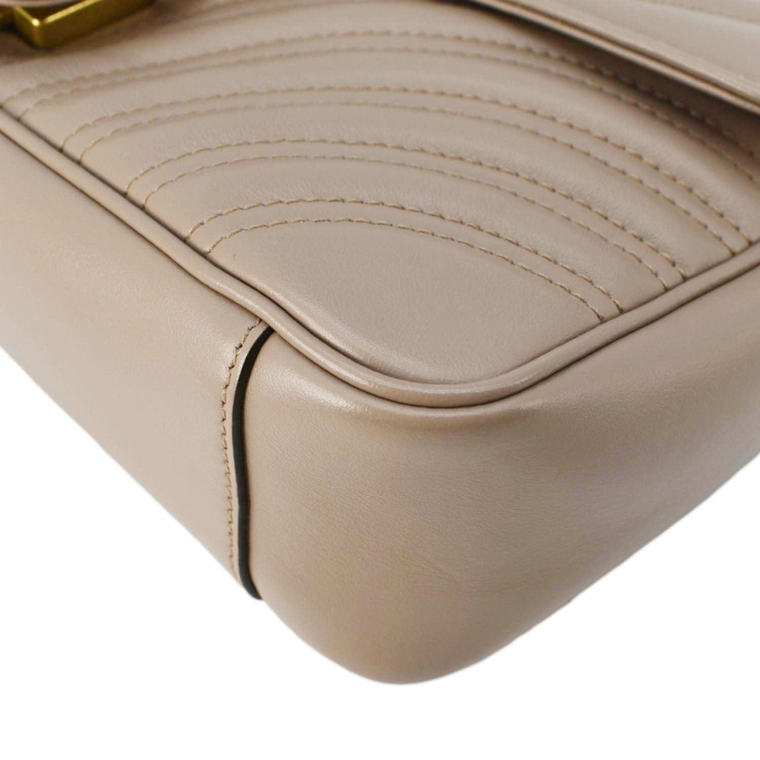GUCCI Gucci Marmont Small Diagonal Matelasse Leather Crossbody Bag Porcelain Rose 443497
