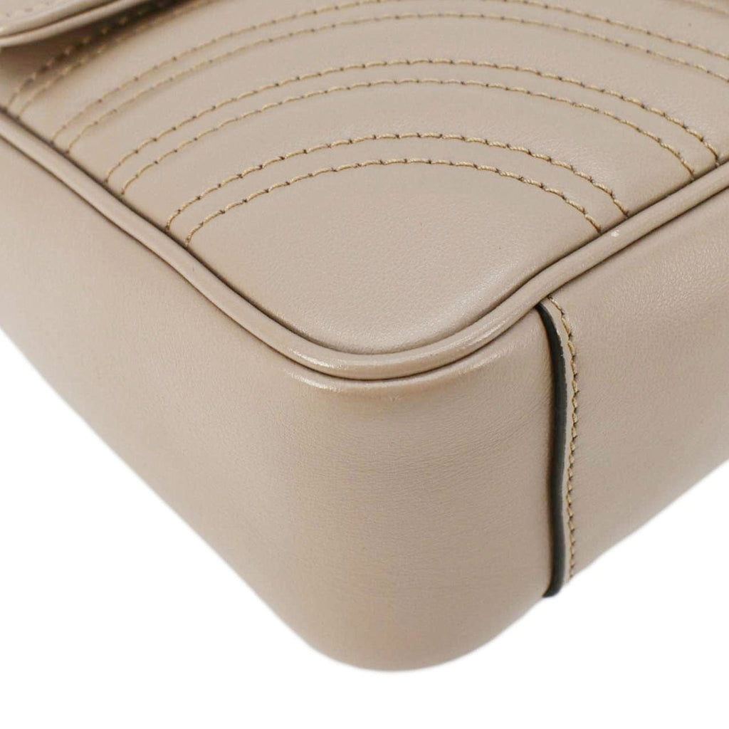 GUCCI Gucci Marmont Small Diagonal Matelasse Leather Crossbody Bag Porcelain Rose 443497