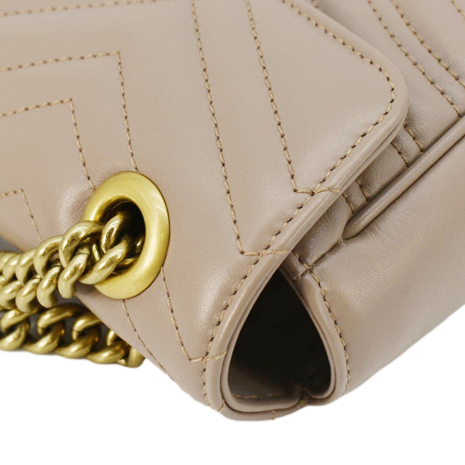 GUCCI Gucci Marmont Small Diagonal Matelasse Leather Crossbody Bag Porcelain Rose 443497