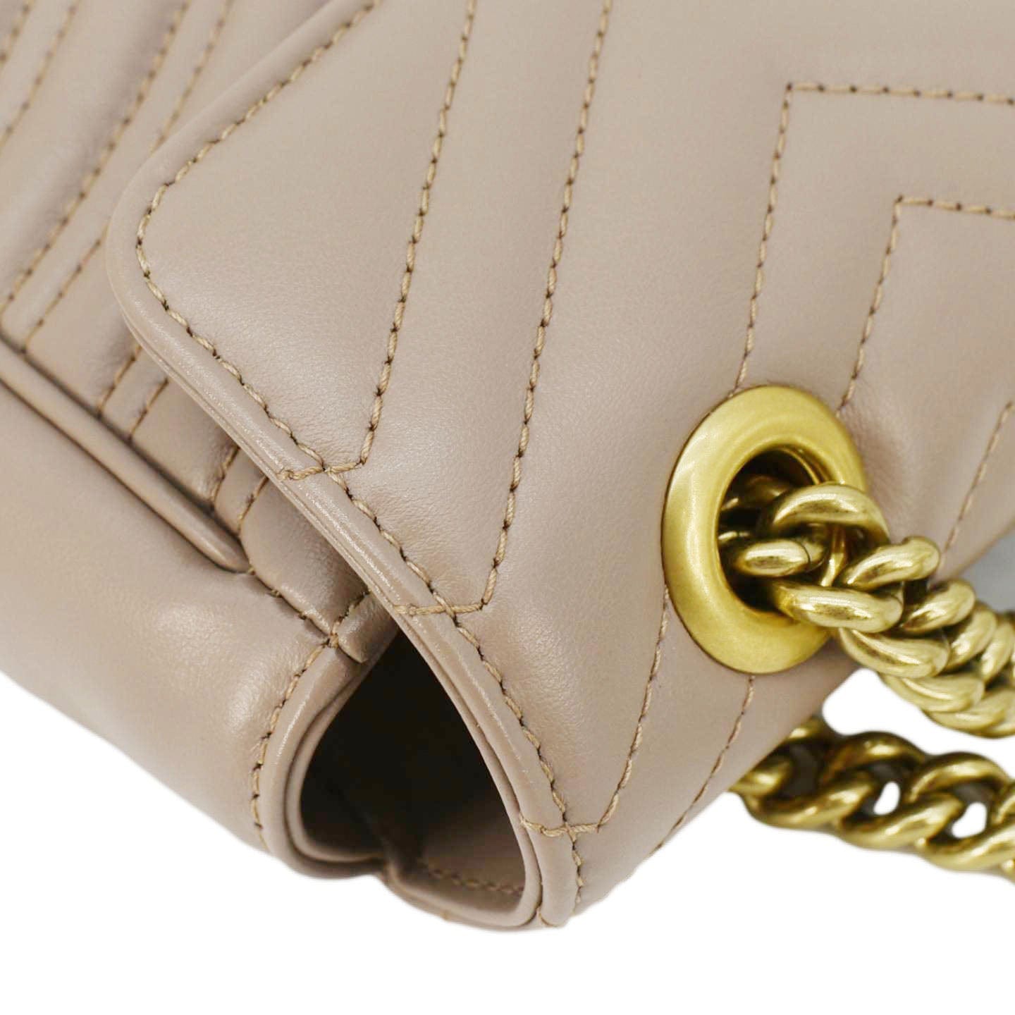 GUCCI Gucci Marmont Small Diagonal Matelasse Leather Crossbody Bag Porcelain Rose 443497