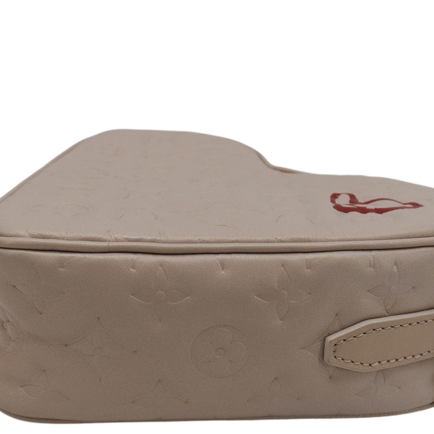 LOUIS VUITTON Fall In Love Sac Coeur Monogram Embossed Crossbody Bag Light Pink