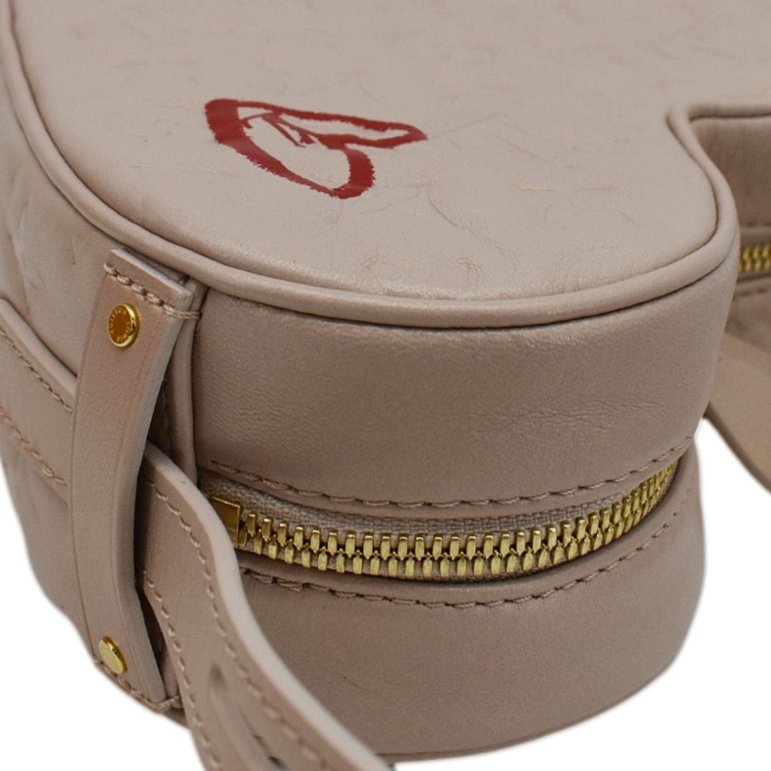 LOUIS VUITTON Fall In Love Sac Coeur Monogram Embossed Crossbody Bag Light Pink