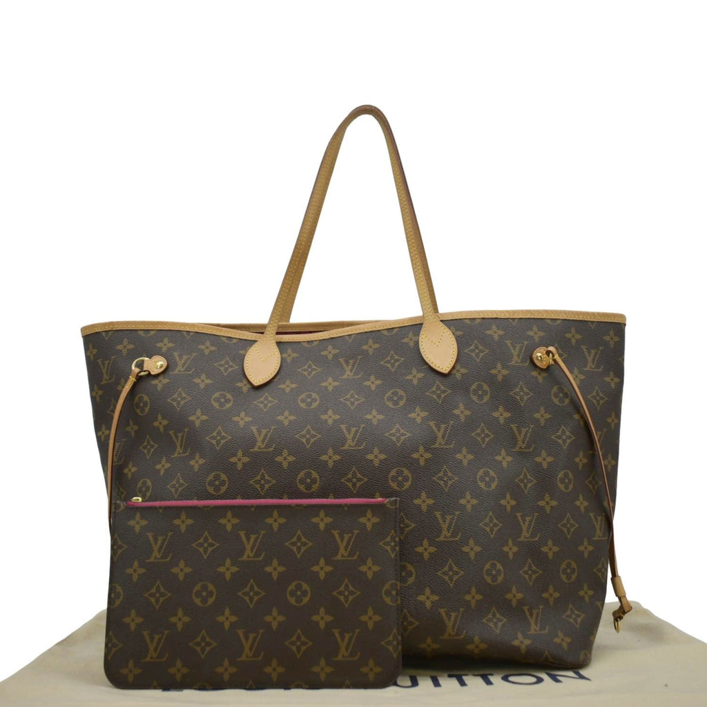 LOUIS VUITTON Neverfull GM Monogram Canvas Tote Bag Brown