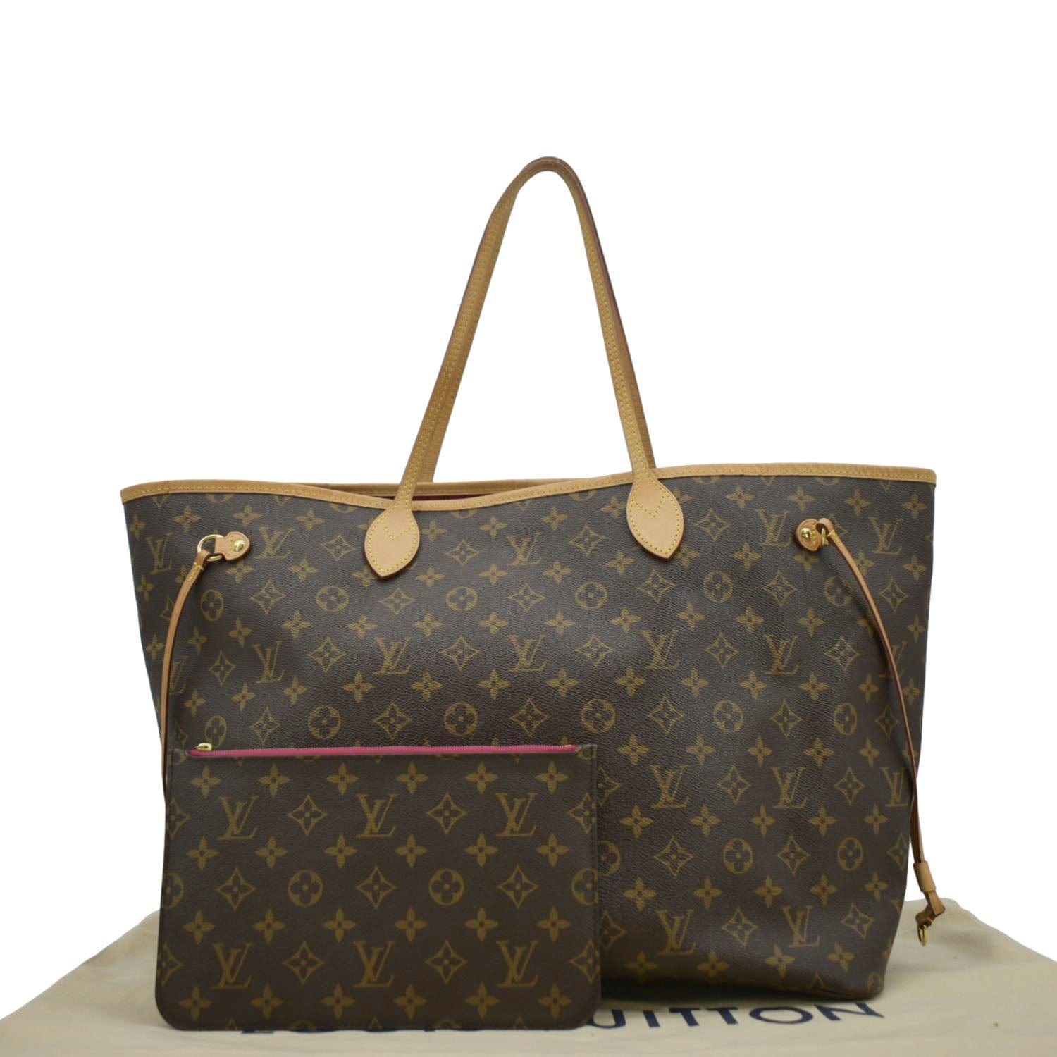 LOUIS VUITTON Neverfull GM Monogram Canvas Tote Bag Brown