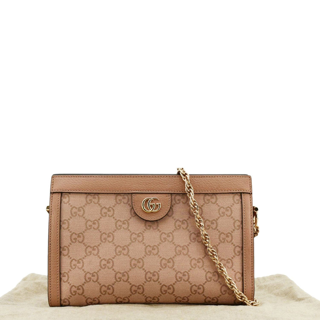 GUCCI Ophidia Small Gucci Canvas Chain Shoulder Bag Pink 503877