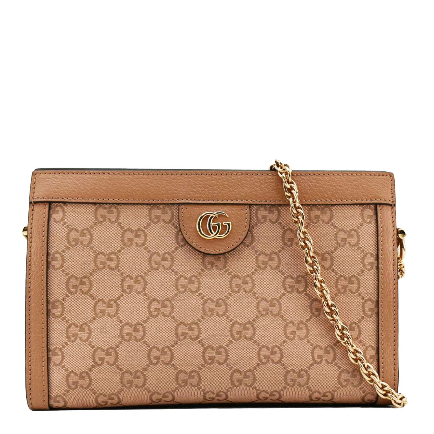 GUCCI Ophidia Small Gucci Canvas Chain Shoulder Bag Pink 503877
