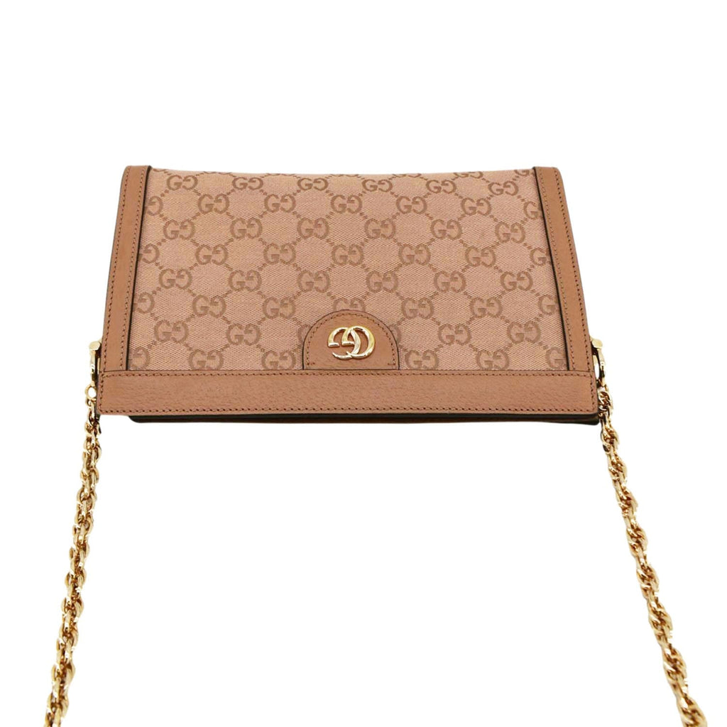 GUCCI Ophidia Small Gucci Canvas Chain Shoulder Bag Pink 503877