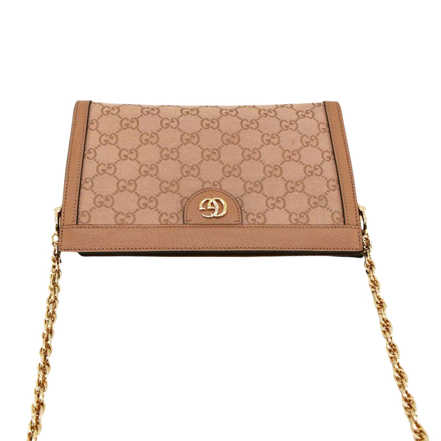 GUCCI Ophidia Small Gucci Canvas Chain Shoulder Bag Pink 503877