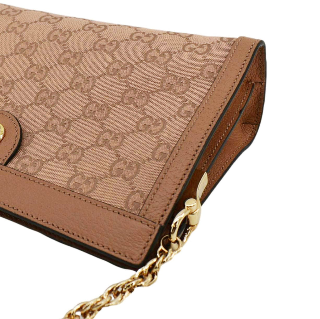 GUCCI Ophidia Small Gucci Canvas Chain Shoulder Bag Pink 503877