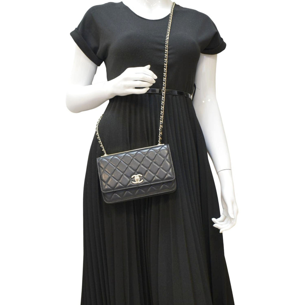 Chanel Trendy CC Woc Lambskin Leather Crossbody Bag Black