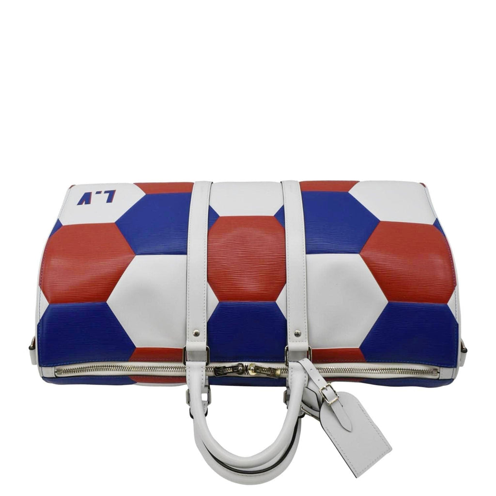 LOUIS VUITTON Keepall 50 FIFA Cup Bandouliere Leather Travel Bag Multicolor