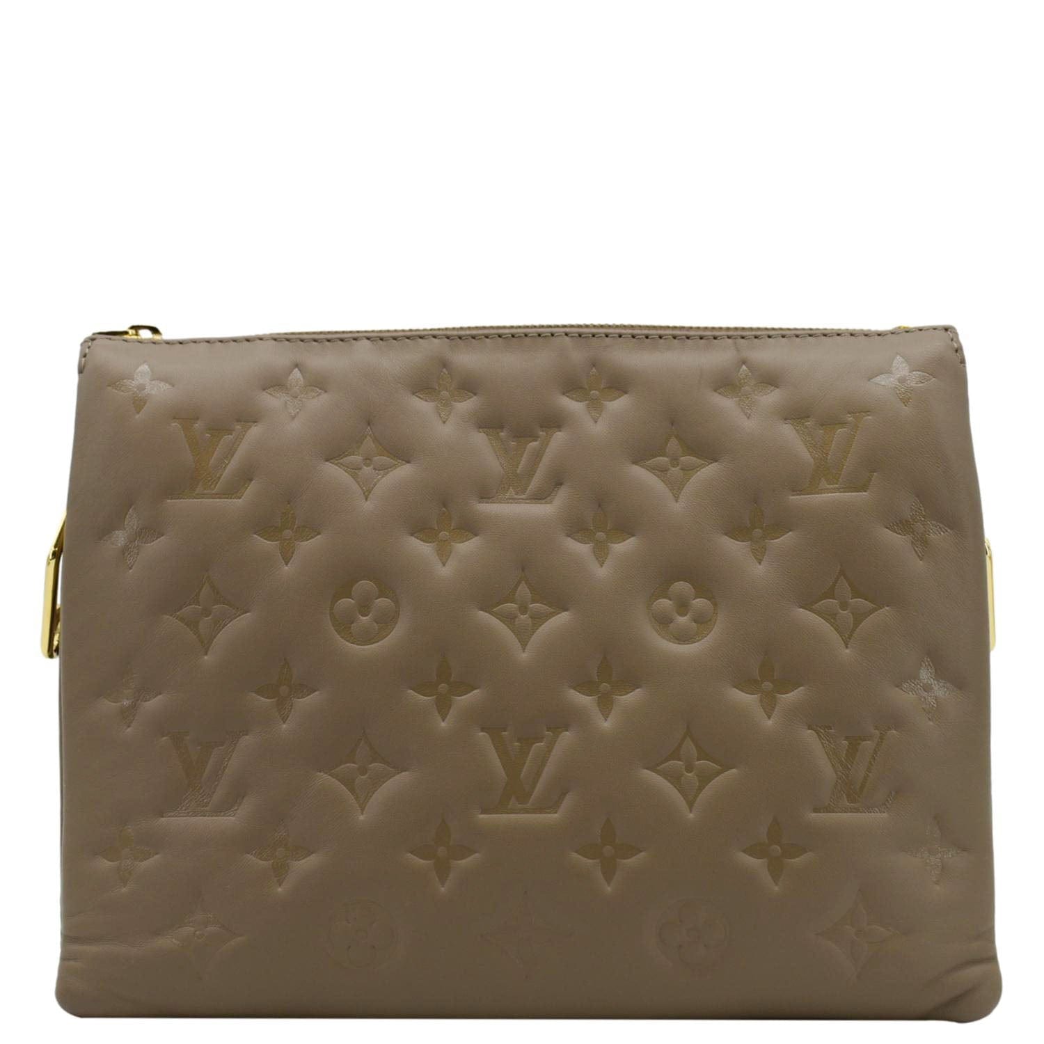 LOUIS VUITTON  Coussin PM Monogram Embossed Leather Crossbody Bag Taupe