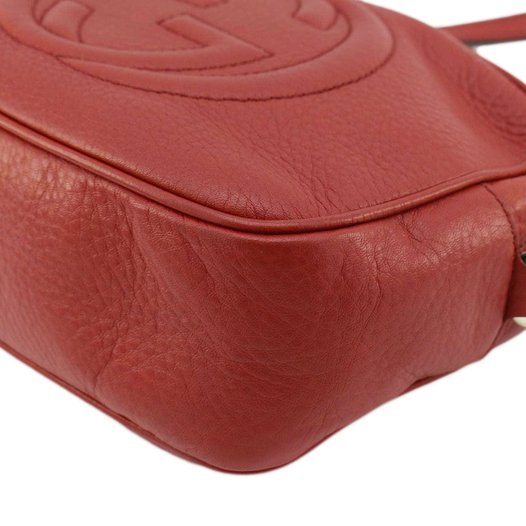 GUCCI Soho Disco Camera Leather Crossbody Bag Red 308364