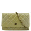 Chanel WOC Quilted Leather Crossbody Bag Light Green