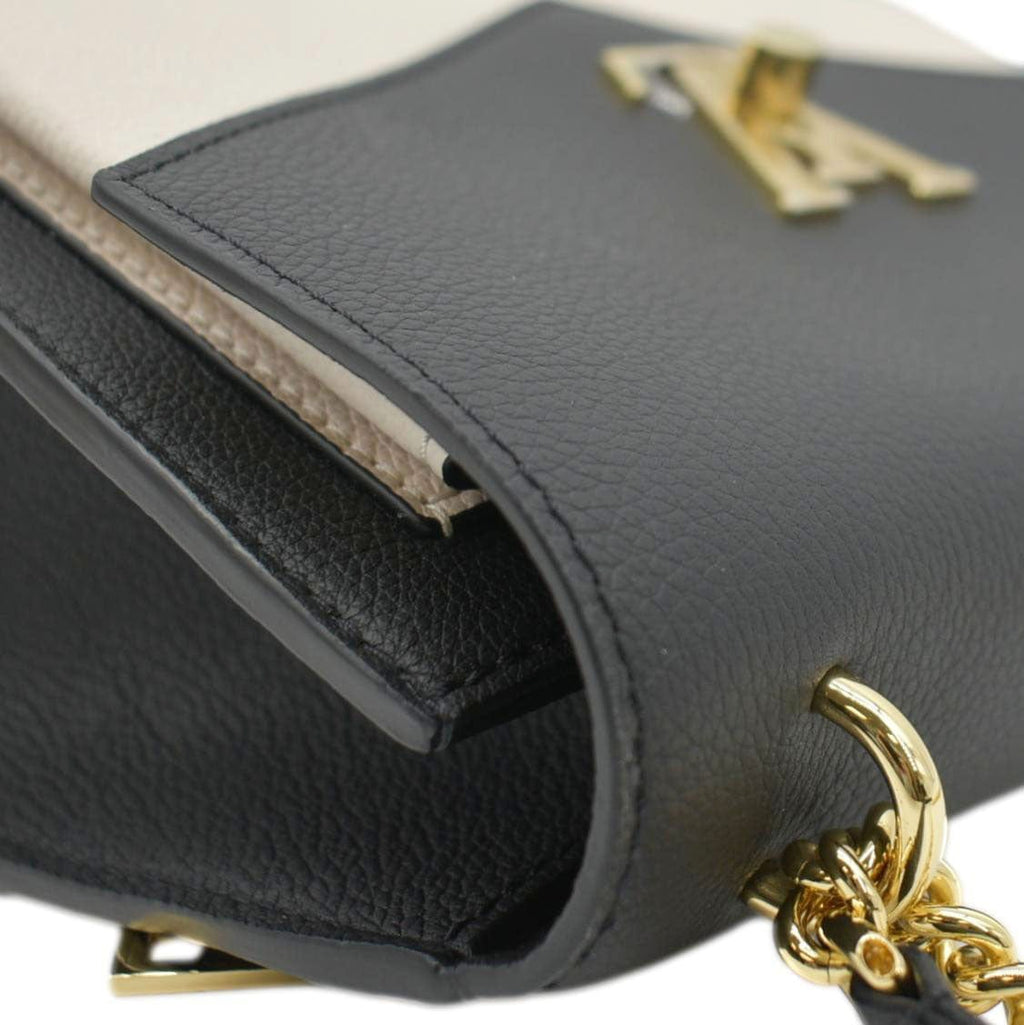 LOUIS VUITTON Mylockme Calf Leather Chain Shoulder Bag Creme