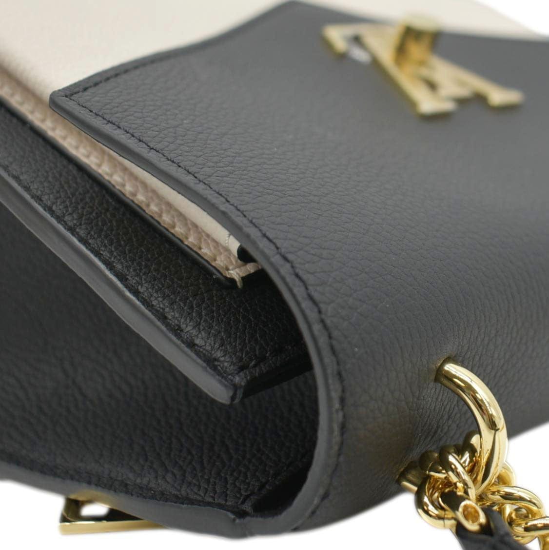LOUIS VUITTON Mylockme Calf Leather Chain Shoulder Bag Creme