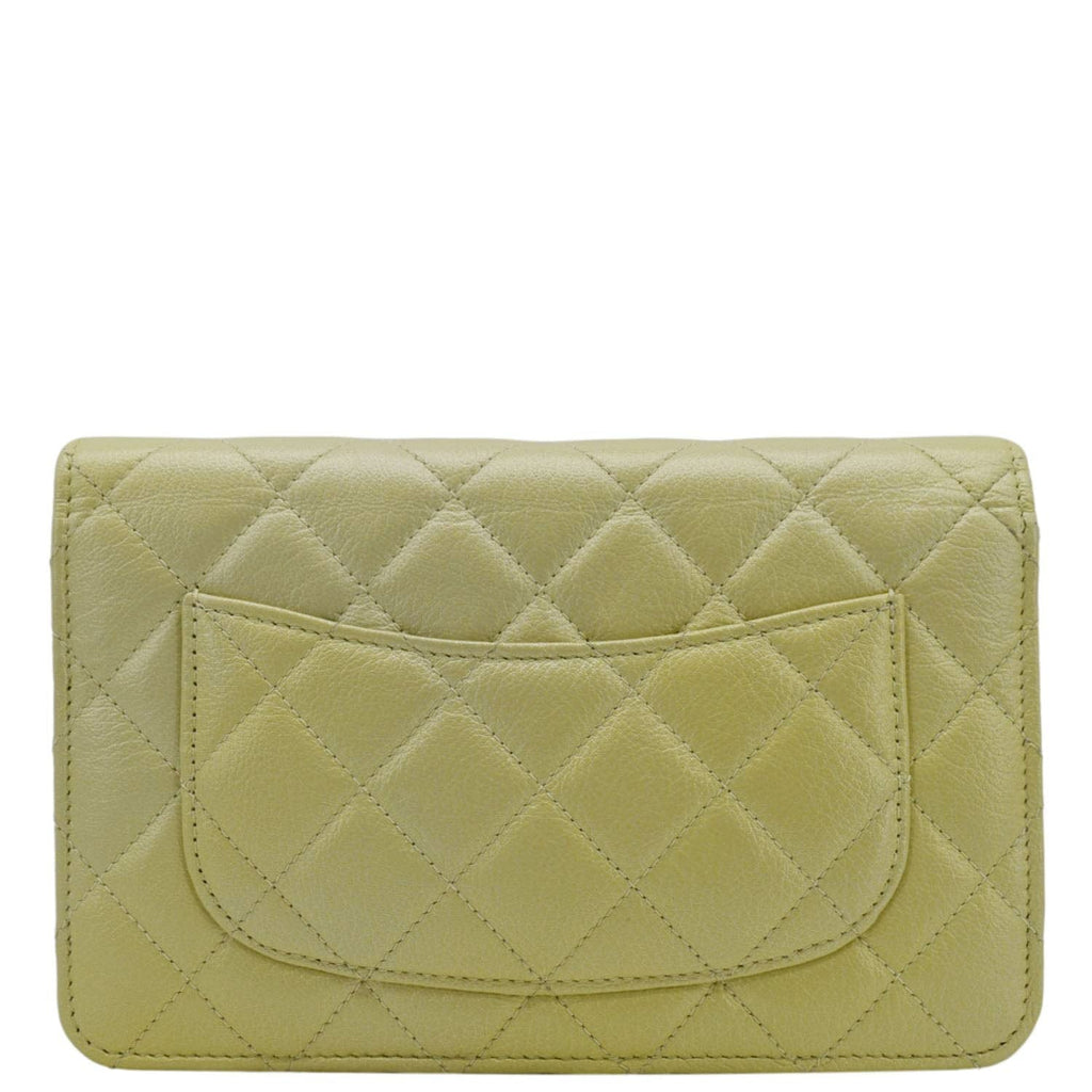 Chanel WOC Quilted Leather Crossbody Bag Light Green