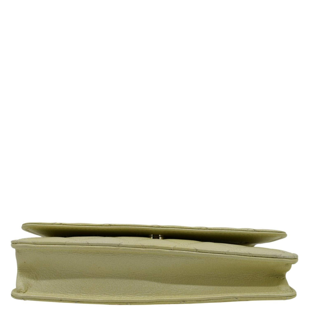 Chanel WOC Quilted Leather Crossbody Bag Light Green