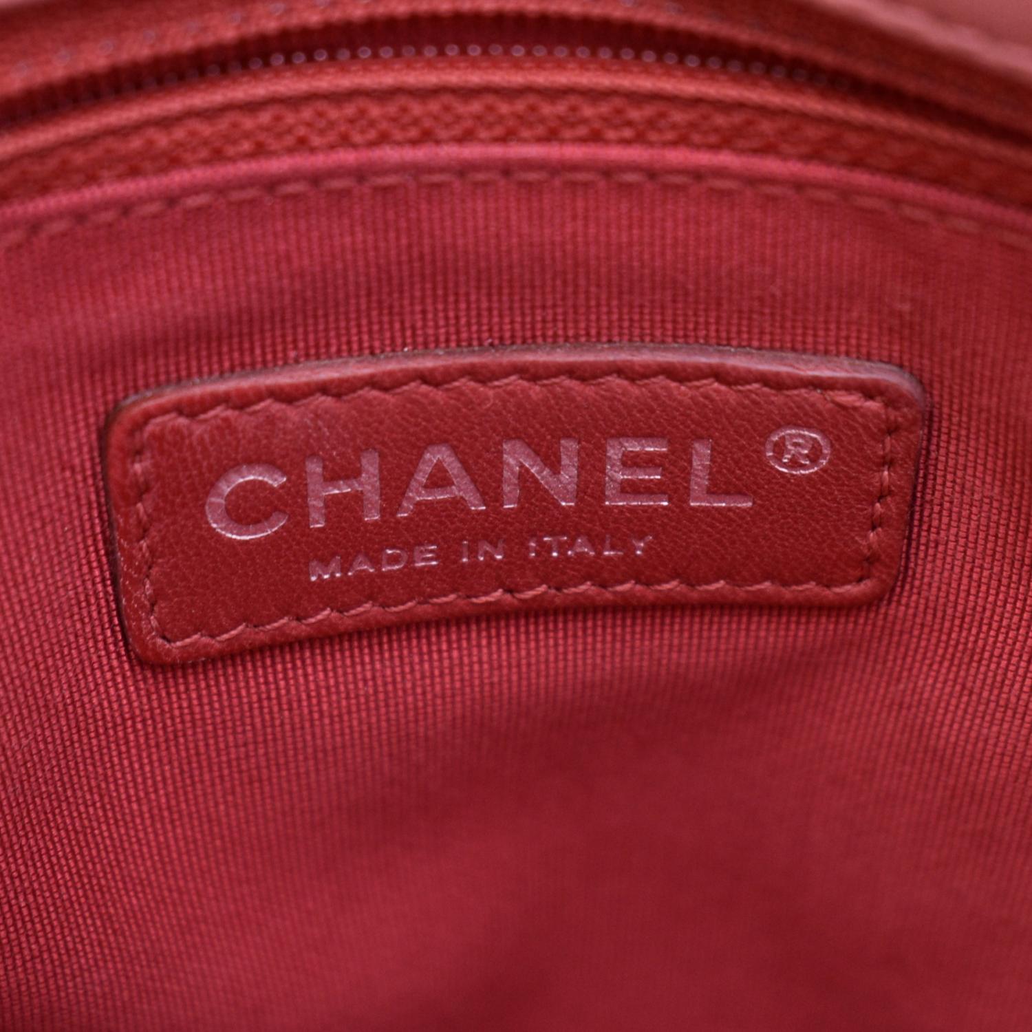Chanel Lipstick Medium Patent Vinyl Tote Bag Orange