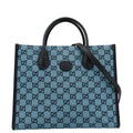 GUCCI Interlocking Gucci Supreme Canvas Tote Bag Blue 659983