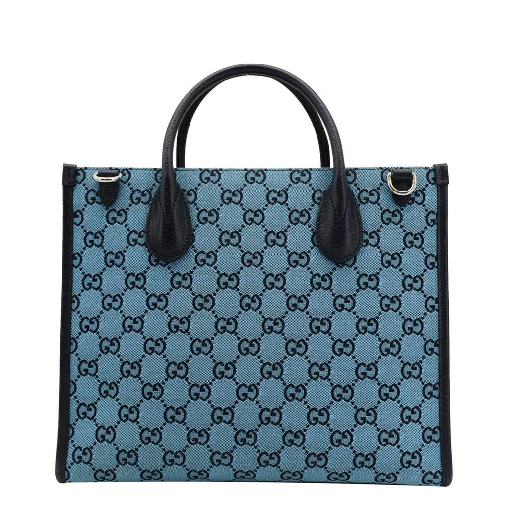 GUCCI Interlocking Gucci Supreme Canvas Tote Bag Blue 659983