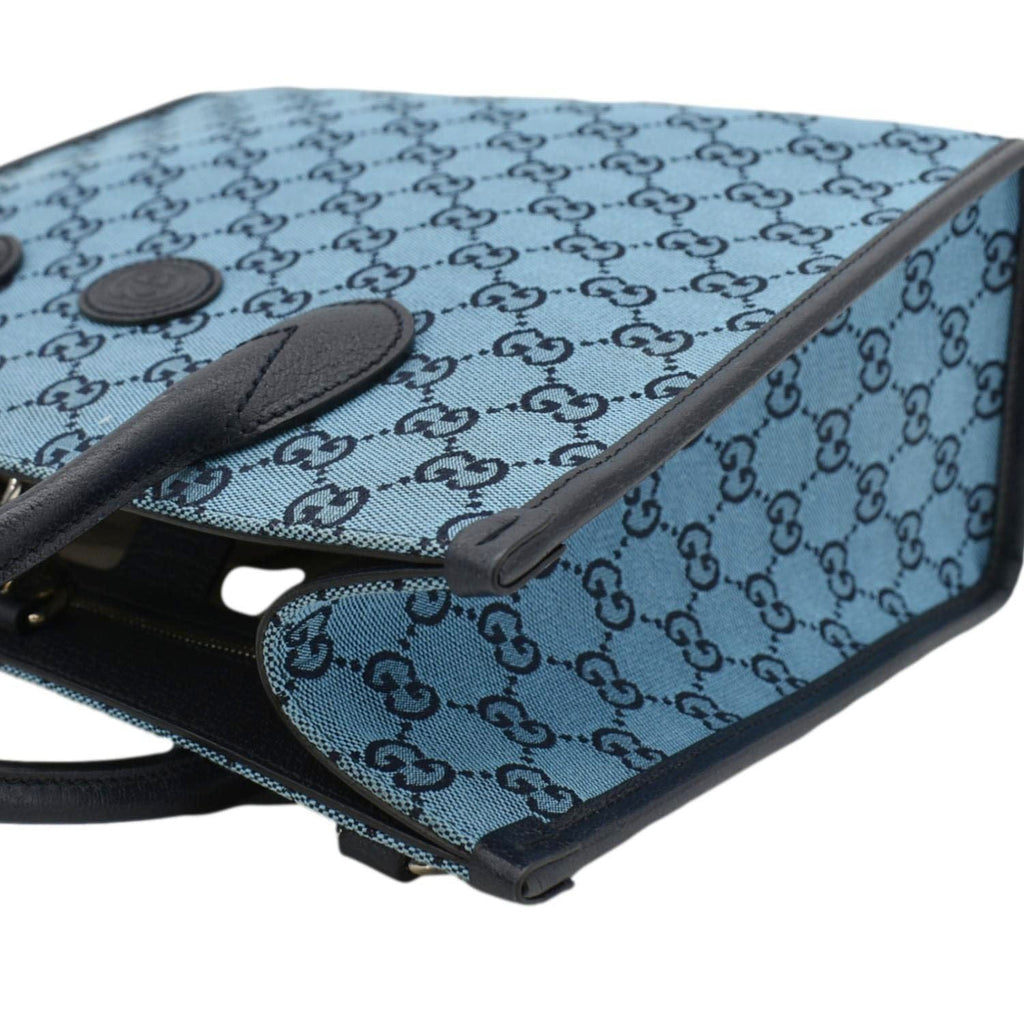 GUCCI Interlocking Gucci Supreme Canvas Tote Bag Blue 659983