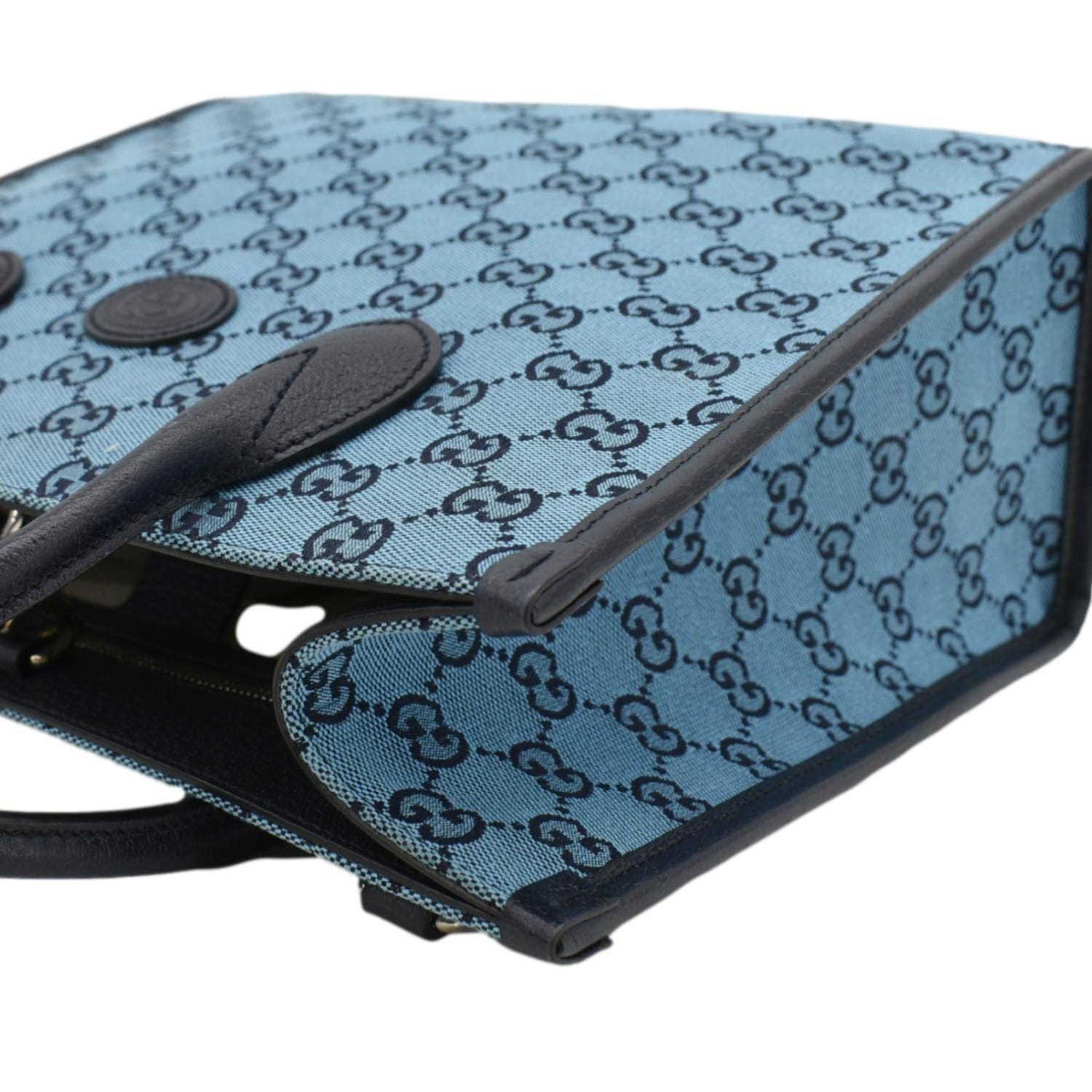 GUCCI Interlocking Gucci Supreme Canvas Tote Bag Blue 659983