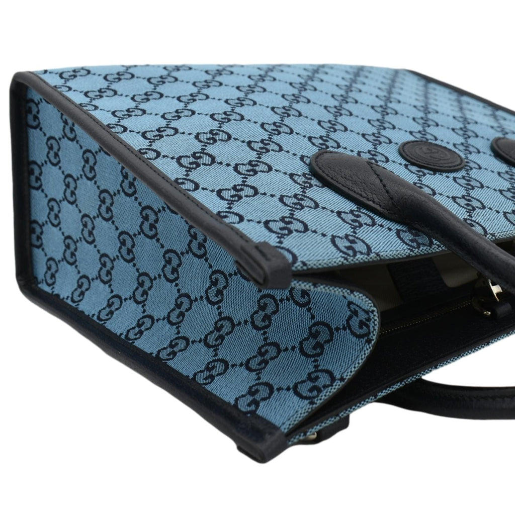 GUCCI Interlocking Gucci Supreme Canvas Tote Bag Blue 659983