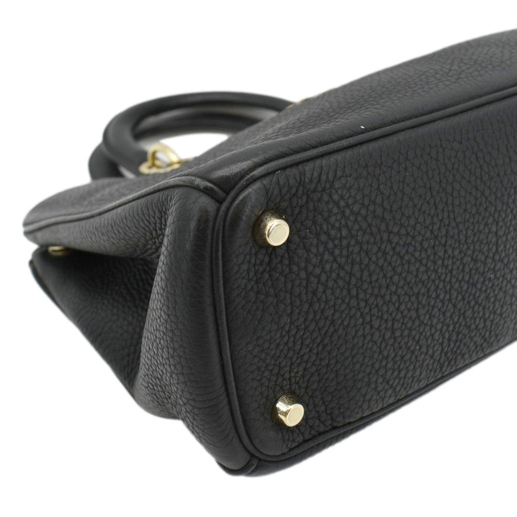 CHRISTIAN DIOR Diorissimo Leather Tote Shoulder  Bag Black