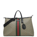 GUCCI Large Zippered Gucci Supreme Canvas Web Duffle Bag Beige 353406