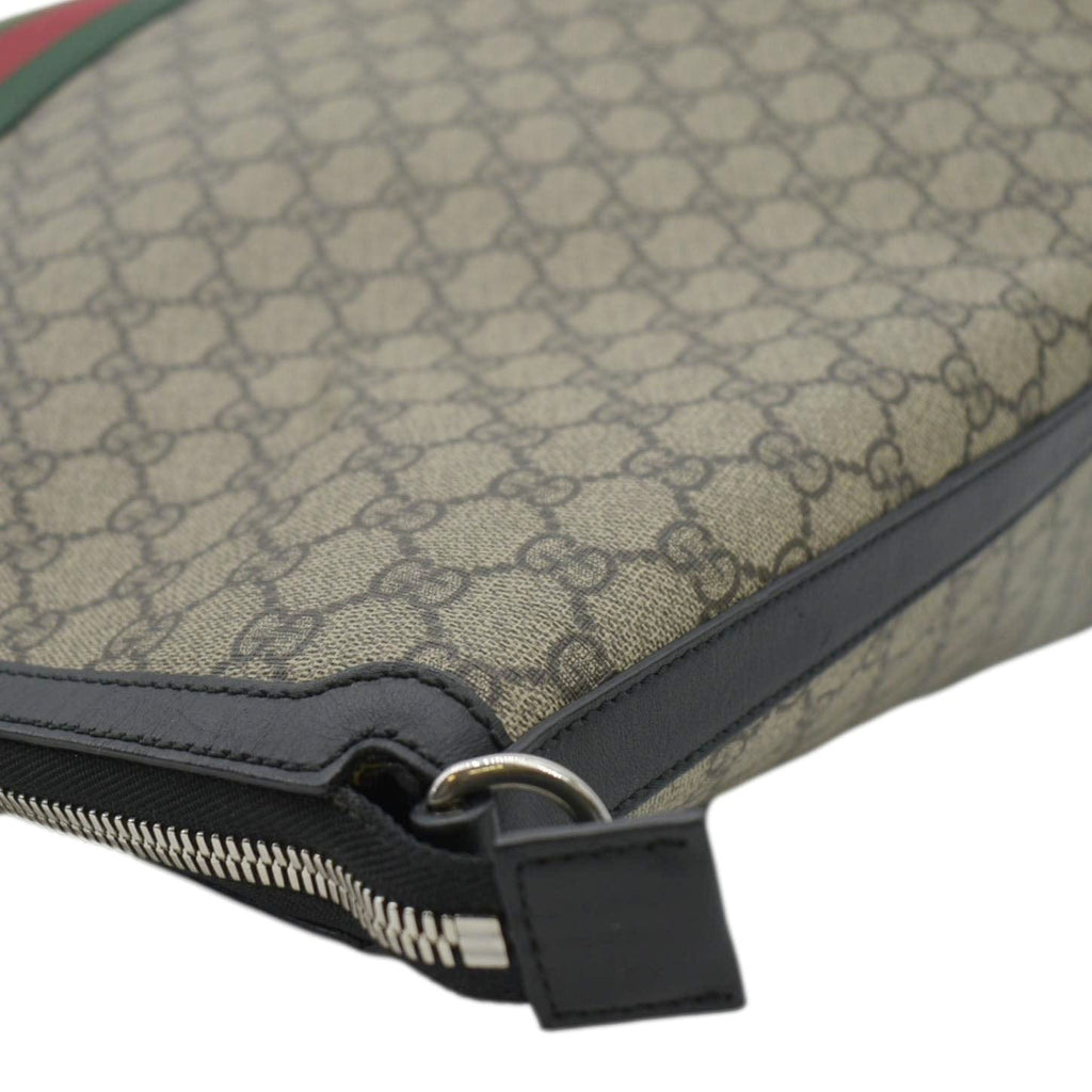 GUCCI Large Zippered Gucci Supreme Canvas Web Duffle Bag Beige 353406